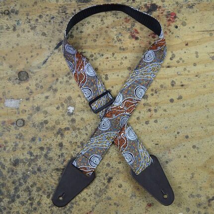 Colonial Leather Aboriginal Art Guitar Strap – Bush Camp