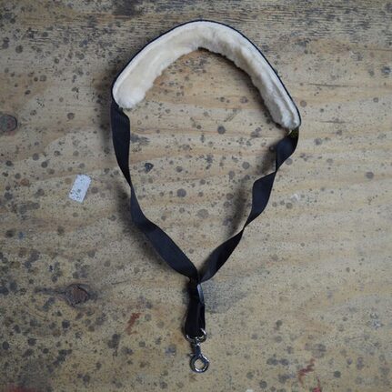 Colonial Leather Black Saxophone Strap with Wool Pad