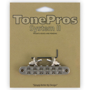 Tonepros Tune-O-Matic Bridge Standard (Small Posts/Notched Saddles) Nickel